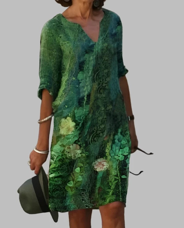 ANNE | BRIGHT COLOURS FLORAL DRESS - Sancityshop