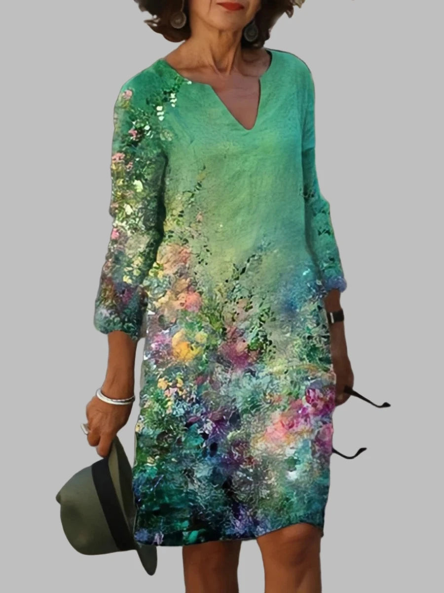 ANNE | BRIGHT COLOURS FLORAL DRESS - Sancityshop